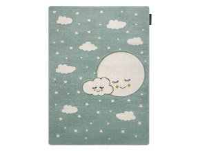 Dětský kusový koberec Petit Moon with clouds greenzelená | zelená