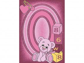 Dětský kusový koberec Toys Medvídek C126 Pink | růžová