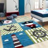 Dětský kusový koberec Kids 450 | modrý (Typ 80x150 cm)