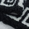 Moderní kusový koberec Hera Shaggy 3301 anthrazit kruh | Černá