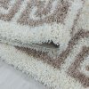 Moderní kusový koberec Hera Shaggy 3301 beige kruh | Bílá