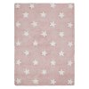 Bio koberec kusový, ručně tkaný Stars Pink-White | Růžová