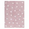 Bio koberec kusový, ručně tkaný Polka Dots Pink-White | Růžová