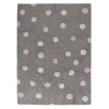 Bio koberec kusový, ručně tkaný Tricolor Polka Dots Grey-Pink | Šedá