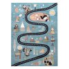 Dětský kusový koberec Fun Route Street animals bluemodrá | modrá