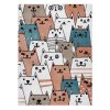 Dětský kusový koberec Fun Gatti Cats pinkvícebarevná | vícebarevná