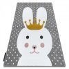 Dětský kusový koberec Petit Bunny greyšedá | šedá