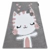 Dětský kusový koberec Petit Kitty cat greyšedá, růžová | šedá, růžová