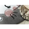 Dětský kusový koberec Petit Kitty cat grey kruhšedá, růžová | šedá, růžová
