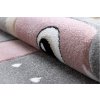 Dětský kusový koberec Petit Flamingos hearts greyrůžová | růžová