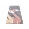 Dětský kusový koberec Petit Flamingos hearts greyrůžová | růžová