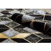 Moderní kusový koberec Gloss 400B 86 3D geometric black/goldvícebarevná | vícebarevná