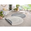 Kusový koberec Twin-Wendeteppiche 103143 creme grau kruh | šedá