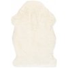 Chlupatý kusový koberec Samba 495 Ivory (tvar kožešiny) | Bílá