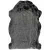 Chlupatý kusový koberec Samba 495 Anthracite (tvar kožešiny) | Černá
