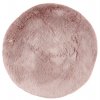 Chlupatý kusový koberec Samba 495 Powderpink kruh | Růžová