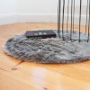 Chlupatý kusový koberec Samba 495 Taupe kruh | Hnědá