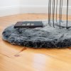 Chlupatý kusový koberec Samba 495 Anthracite kruh | Černá