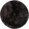 Chlupatý kusový koberec Samba 495 Anthracite kruh | Černá