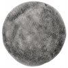 Chlupatý kusový koberec Samba 495 Silver kruh | Šedá