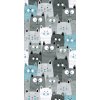 Dětský kusový koberec Kiddo Kočky A1079 Blue | modrá
