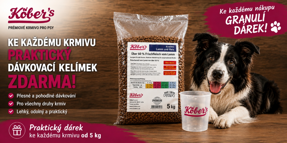 Dárek zdarma-ke každému krmivu dávkovací kelímek zdarma