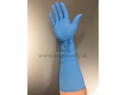 881 Nitrilové rukavice dĺžka 40 cm modré