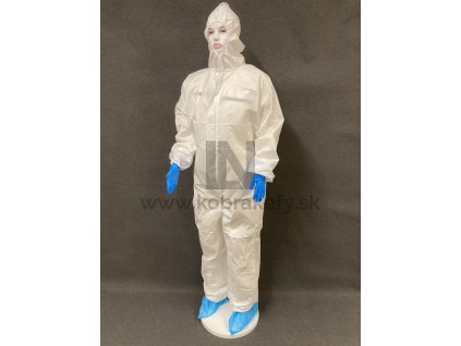 848 DUPONT ProShield Protichemický overal s kapucňou a kovovým zipsom - biely