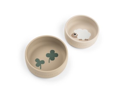 56558 2 set 2 ks silikonovych misek sheepy piskove