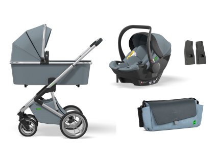 MOON kombinovaný kočárek Style 2021 set KOMBI, Ocean + dárek pletená čepička