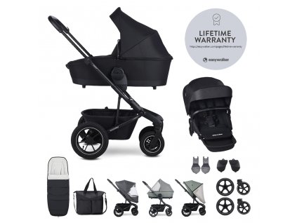 EASYWALKER Set XXL kočárek kombinovaný Harvey5 Air Midnight Black s příslušenstvím