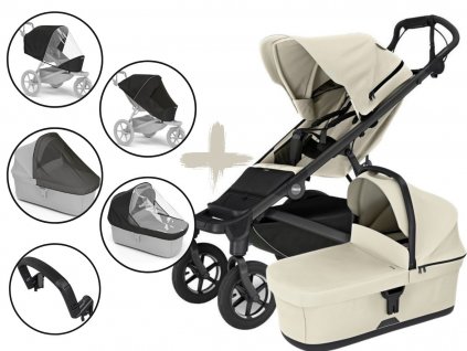 Kočárek Thule Urban Glide 4-wheel s korbou a příslušenstvím, Soft beige