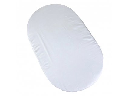 MIMIKO Prostěradlo na oválnou matraci Bílé + obvodová guma
