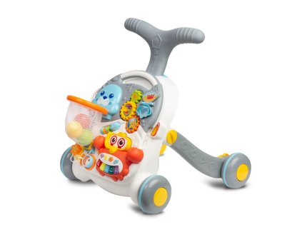 DĚTSKÉ INTERAKTIVNÍ CHODÍTKO TOYZ SPARK 2V1, STOLEČEK S PŘÍSLUŠENSTVÍM, GREY
