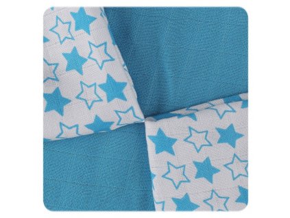 Bambusové ubrousky XKKO BMB 30x30 - Little Stars Cyan MIX