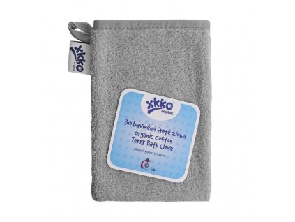 BIO bavlněná froté žínka XKKO Organic - Silver