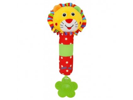 BABY MIX Dětská pískací plyšová hračka s chrastítkem lev