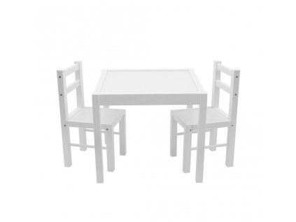 Dětský dřevěný stůl s židličkami Drewex bílý