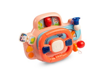 VZDĚLÁVACÍ HRAČKA - ZÁVODNÍ VOLANT RŮŽOVÝ