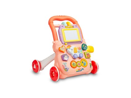 Toyz Dětské interaktivní chodítko, stoleček s příslušenstvím, Zoo, Růžové