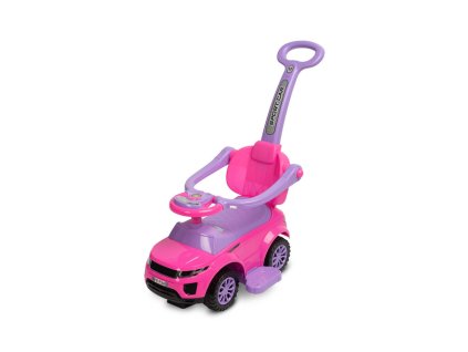 Dětské hrající odrážedlo s vodící tyčí Sport Car Pink