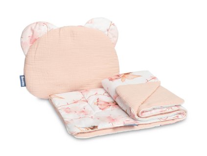 KOMPLET DO WÓZKA MUŚLIN WRÓŻKI RÓŻOWY