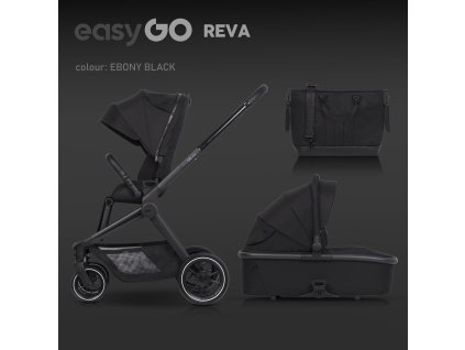 Kočárek EasyGo Reva 2v1  Ebony Black