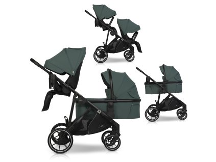 Wózek dziecięcy EasyGo Duoflex Sage Green 2 siedziska 1 gondola