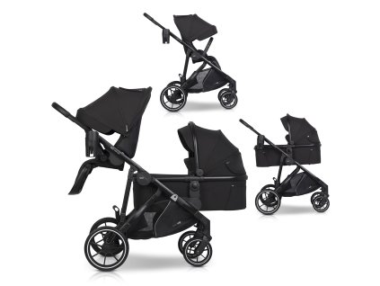 Wózek dziecięcy EasyGo Duoflex Ebony Black 1 siedzisko 1 gondola