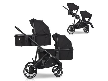 Wózek dziecięcy Easygo Duoflex Ebony Black 2 siedziska 2 gondole