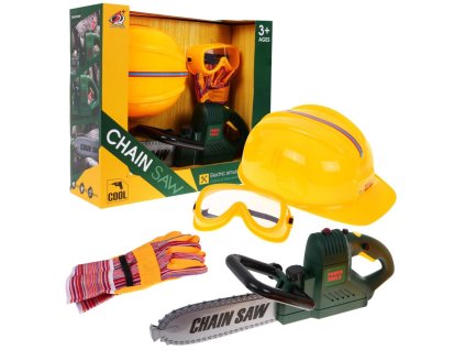 Large chainsaw set, gloves, goggle and helmet