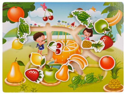 Wooden Puzzle Set Fruits Vegetables