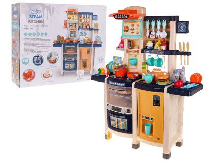 Kitchen Kitchenette with Light and Sound Function 65 pcs. Blue