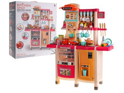 Kitchen Kitchenette with Light and Sound Function 65 pieces. Red